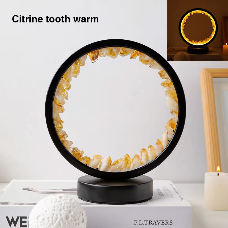 Natural Crystal Healing Lamp with LED Light for Bedroom and Office