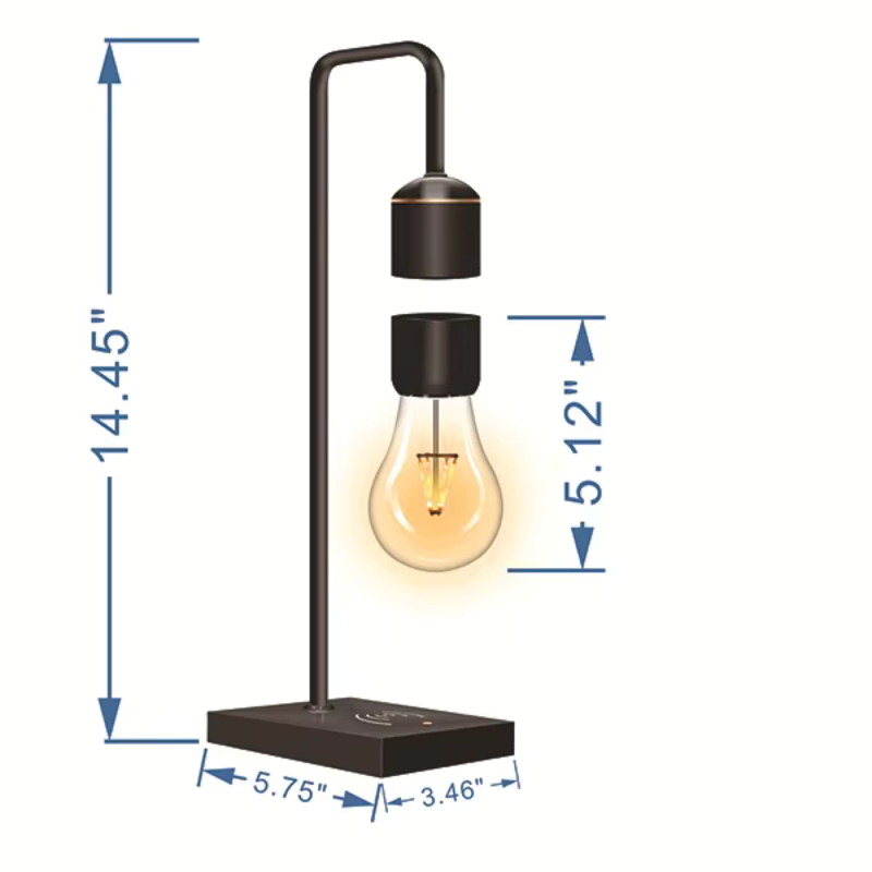 Levitating Floating LED Light Bulb Desk Lamp with Wireless Charging Base