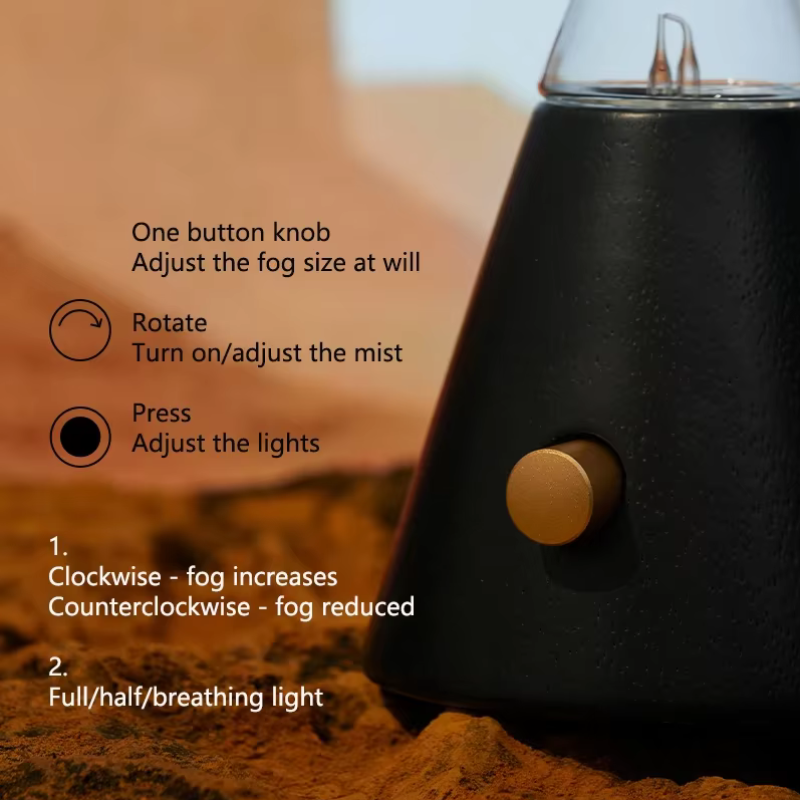 Waterless Essential Oil Diffuser with Glass Cover and Wood Base – Air Pump Aromatherapy with Warm Light