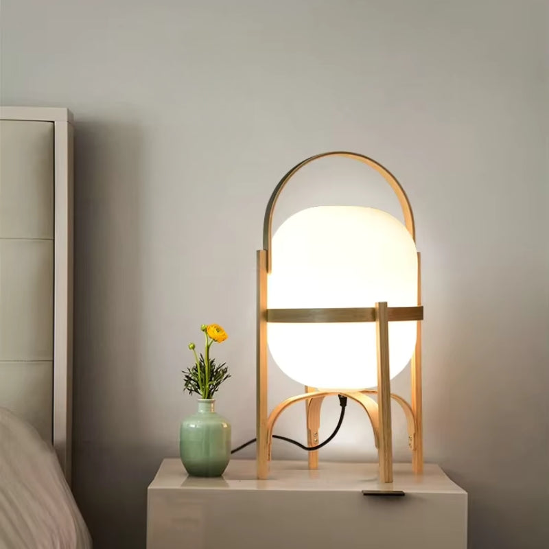 Simple Wood Lamp – Warm Ambient Light for Bedroom or Living Room