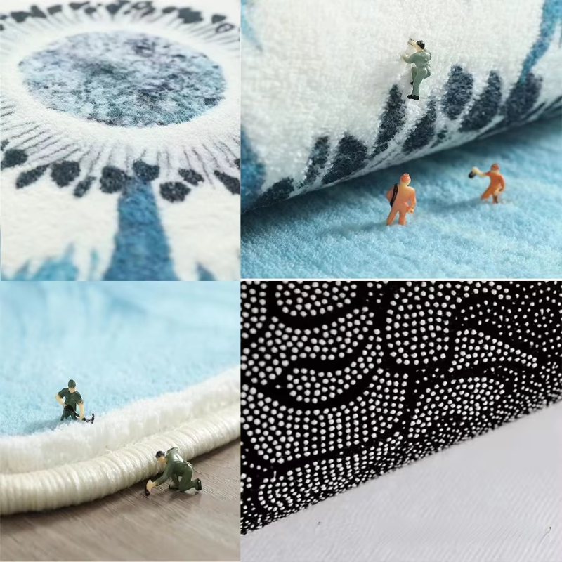 Fluffy Flower Shaped Rug with Non-Slip Backing for Bedroom or Living Room
