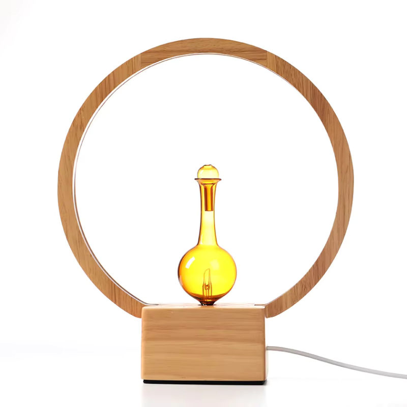 Waterless Essential Oil Diffuser – Cold Vapor Wood & Glass Aromatherapy Diffuser with Timer and LED Light