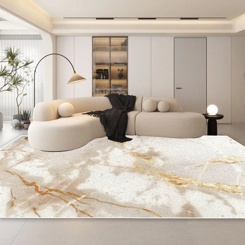 Soft Modern Marble Pattern Carpet with Anti-Slip Backing