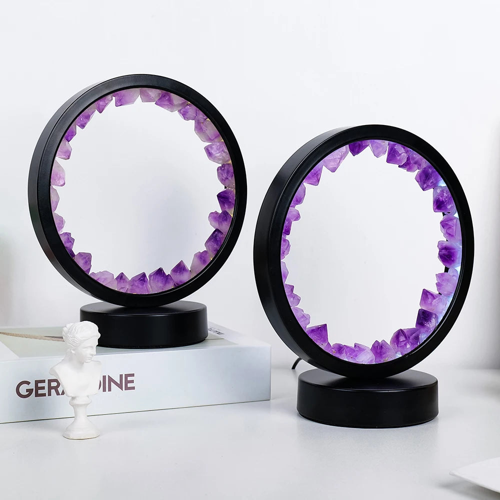 Natural Crystal Healing Lamp with LED Light for Bedroom and Office
