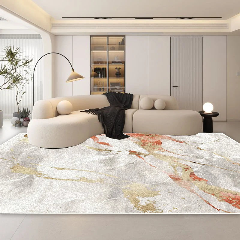 Soft Modern Marble Pattern Carpet with Anti-Slip Backing