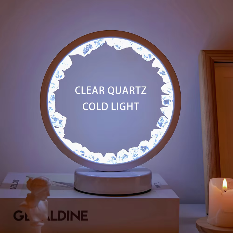 Natural Crystal Healing Lamp with LED Light for Bedroom and Office