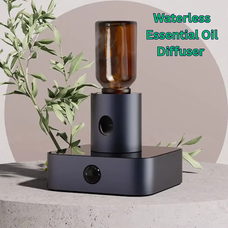 Waterless Essential Oil Diffuser with Motion Sensor – Portable Aluminum Nebulizing Scent Diffuser for Home, Car, Office, Travel – Fits 5ml to 30ml Bottles