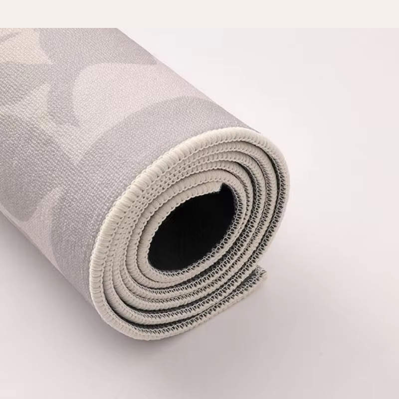 Beige Abstract Line Art Rug Modern Soft Non-Slip Carpet for Living Room or Bedroom