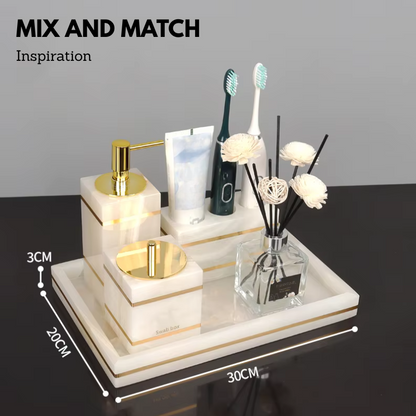 Luxury White Onyx Marble Bathroom Accessories – Mix and Match