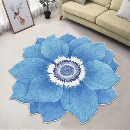 Fluffy Flower Shaped Rug with Non-Slip Backing for Bedroom or Living Room