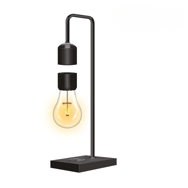 Levitating Floating LED Light Bulb Desk Lamp with Wireless Charging Base