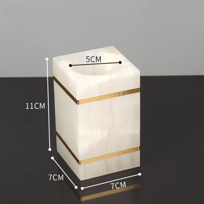 Luxury White Onyx Marble Bathroom Accessories – Mix and Match