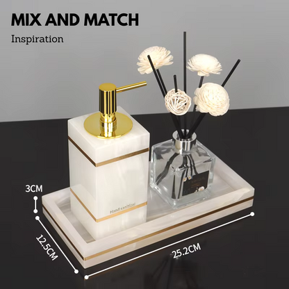 Luxury White Onyx Marble Bathroom Accessories – Mix and Match