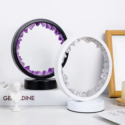 Natural Crystal Healing Lamp with LED Light for Bedroom and Office