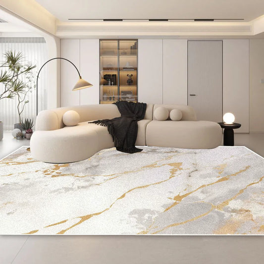 Soft Modern Marble Pattern Carpet with Anti-Slip Backing