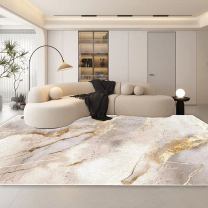 Soft Modern Marble Pattern Carpet with Anti-Slip Backing