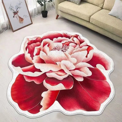 Fluffy Flower Shaped Rug with Non-Slip Backing for Bedroom or Living Room