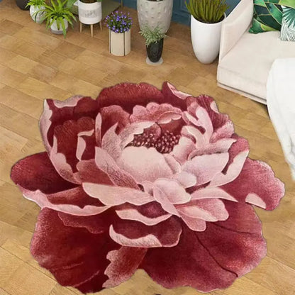 Fluffy Flower Shaped Rug with Non-Slip Backing for Bedroom or Living Room
