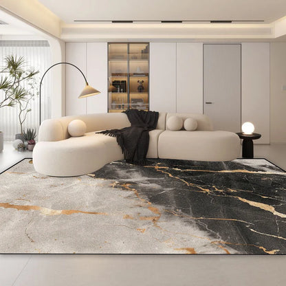 Soft Modern Marble Pattern Carpet with Anti-Slip Backing