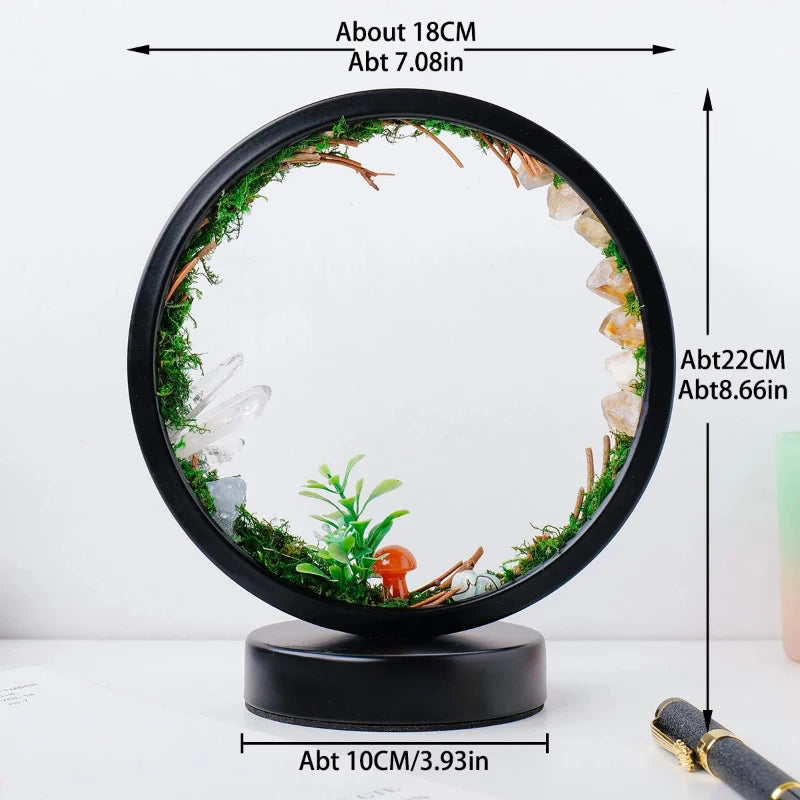 Natural Crystal LED Bedside Lamp - Raw Stone Mushroom Forest