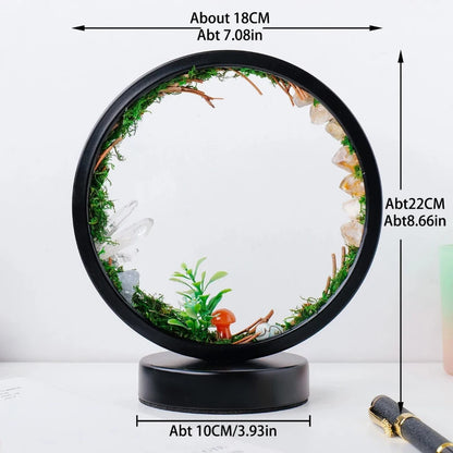 Natural Crystal LED Bedside Lamp - Raw Stone Mushroom Forest