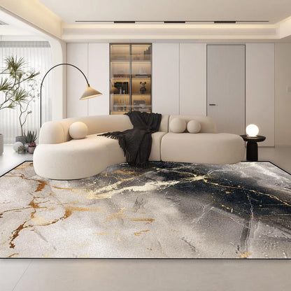 Soft Modern Marble Pattern Carpet with Anti-Slip Backing
