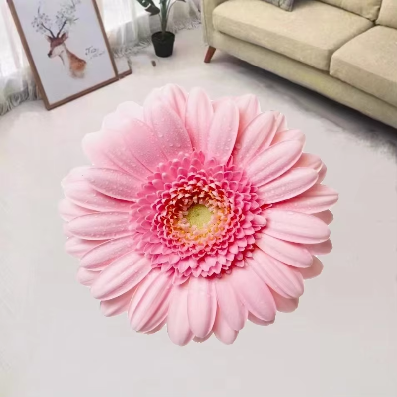 Fluffy Flower Shaped Rug with Non-Slip Backing for Bedroom or Living Room