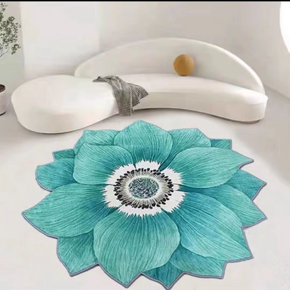 Fluffy Flower Shaped Rug with Non-Slip Backing for Bedroom or Living Room