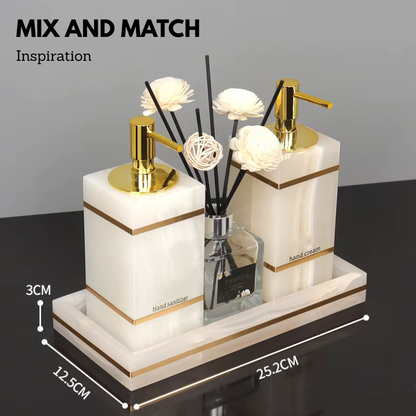 Luxury White Onyx Marble Bathroom Accessories – Mix and Match